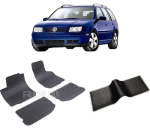 Set 5 covorase VOLKSWAGEN BORA I din 1998-2005, cu covoras tunel median, CAROSERIE COMBI, Presuri cauciuc 100%, compatibil cu autoturismul VOLKSWAGEN BORA I, Rigum - Img 2