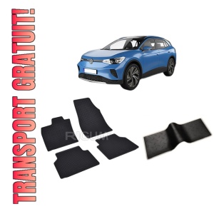 Set 5 covorase VOLKSWAGEN ID .4 din 12.2020-PREZENT, cu covoras tunel median, CAROSERIE SUV, Presuri cauciuc 100%, compatibil cu autoturismul VOLKSWAGEN ID .4, Rigum