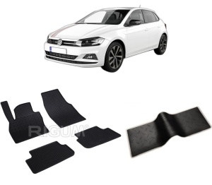 Set 5 covorase VOLKSWAGEN POLO VI din 10.2017-PREZENT, cu covoras tunel median, CAROSERIE HATCHBACK, Presuri cauciuc 100%, compatibil cu autoturismul VOLKSWAGEN POLO VI, Rigum - Img 2