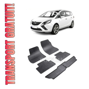 Set 6 covorase Opel Zafira C 7M 2012-2019, din cauciuc 100%, compatibile cu autoturismul OPEL Zafira
