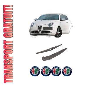 Set brat stergator spate cu lamela pentru ALFA ROMEO MITO (955_) din 2008-2018, pentru spate, din cauciuc siliconat rezistent, 4 stickere auto ALFA ROMEO