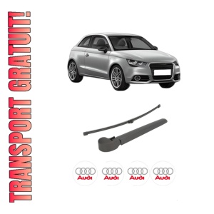 Set brat stergator spate cu lamela pentru AUDI A1 (8X1, 8XK) din 2010-2018, pentru spate, din cauciuc siliconat rezistent, 4 stickere auto AUDI