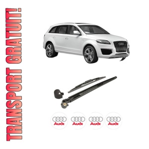 Set brat stergator spate cu lamela pentru AUDI Q7 (4LB) din 2006-2015, pentru spate, din cauciuc siliconat rezistent, 4 stickere auto AUDI