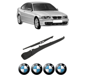 Set brat stergator spate cu lamela pentru BMW Seria 3 (E46) din 1997-2005, pentru spate, din cauciuc siliconat rezistent, 4 stickere auto BMW Seria v2597