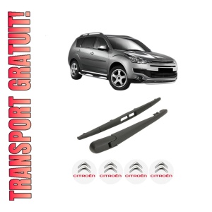 Set brat stergator spate cu lamela pentru CITROEN C-CROSSER (VU_, VV_) din 2007-2012, pentru spate, din cauciuc siliconat rezistent, 4 stickere auto CITROEN
