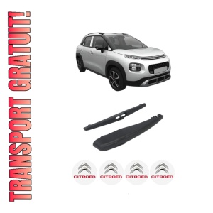 Set brat stergator spate cu lamela pentru CITROEN C3 AIRCROSS II (2R_, 2C_) din 2017-2020, pentru spate, din cauciuc siliconat rezistent, 4 stickere auto CITROEN