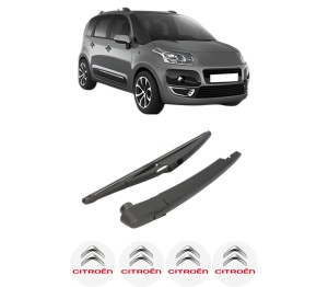 Set brat stergator spate cu lamela pentru CITROEN C3 PICASSO (SH_) din 2008-2017, pentru spate, din cauciuc siliconat rezistent, 4 stickere auto CITROEN v2477