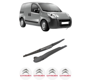Set brat stergator spate cu lamela pentru CITROEN NEMO Box Body/MPV (AA_) din 2008-2010, pentru spate, din cauciuc siliconat rezistent, 4 stickere auto CITROEN v2418