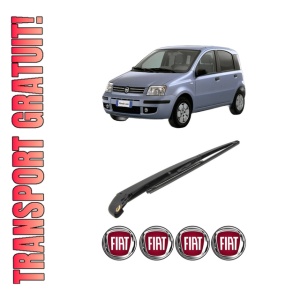 Set brat stergator spate cu lamela pentru FIAT PANDA (169_) din 2003-2013, pentru spate, din cauciuc siliconat rezistent, 4 stickere auto FIAT