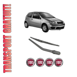 Set brat stergator spate cu lamela pentru FIAT PUNTO (188_) din 1999-2012, pentru spate, din cauciuc siliconat rezistent, 4 stickere auto FIAT