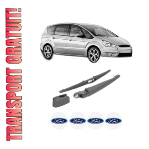 Set brat stergator spate cu lamela pentru FORD S-MAX (WA6) din 2006-2014, pentru spate, din cauciuc siliconat rezistent, 4 stickere auto FORD