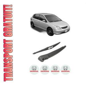 Set brat stergator spate cu lamela pentru HONDA CIVIC VII Hatchback (EU, EP, EV) din 2000-2005, pentru spate, din cauciuc siliconat rezistent, 4 stickere auto HONDA