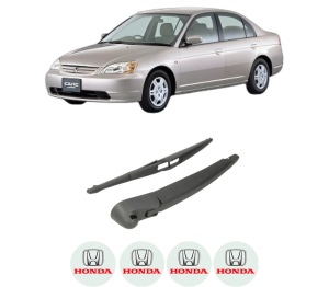 Set brat stergator spate cu lamela pentru HONDA CIVIC VII Saloon (ES, ET) din 2000-2005, pentru spate, din cauciuc siliconat rezistent, 4 stickere auto HONDA v1935