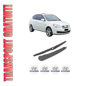 Set brat stergator spate cu lamela pentru HYUNDAI ACCENT III (MC) din 2005-2010, pentru spate, din cauciuc siliconat rezistent, 4 stickere auto HYUNDAI
