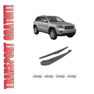 Set brat stergator spate cu lamela pentru JEEP GRAND CHEROKEE IV (WK, WK2) din 2010-2014, pentru spate, din cauciuc siliconat rezistent, 4 stickere auto JEEP