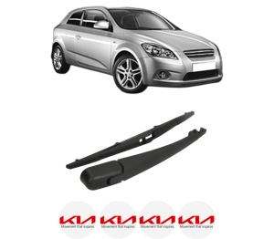 Set brat stergator spate cu lamela pentru KIA CEE'D Hatchback (ED) din 2006-2012, pentru spate, din cauciuc siliconat rezistent, 4 stickere auto KIA v1697