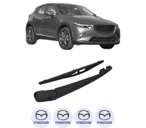 Set brat stergator spate cu lamela pentru MAZDA CX-3 (DK) din 2015-2018, pentru spate, din cauciuc siliconat rezistent, 4 stickere auto MAZDA v1492