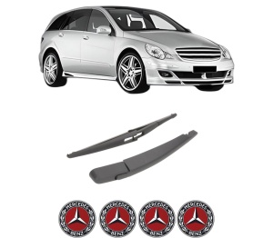 Set brat stergator spate cu lamela pentru MERCEDES-BENZ R-CLASS (W251, V251) din 2005-2014, pentru spate, din cauciuc siliconat rezistent, 4 stickere auto MERCEDES-BENZ v1432