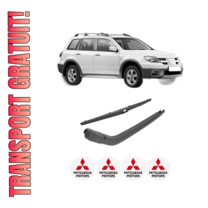 Set brat stergator spate cu lamela pentru MITSUBISHI OUTLANDER I (CU_W) din 2003-2007, pentru spate, din cauciuc siliconat rezistent, 4 stickere auto MITSUBISHI