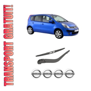 Set brat stergator spate cu lamela pentru NISSAN NOTE (E11, NE11) din 2006-2012, pentru spate, din cauciuc siliconat rezistent, 4 stickere auto NISSAN