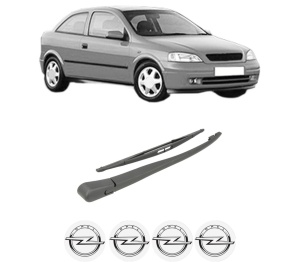 Set brat stergator spate cu lamela pentru OPEL ASTRA G Hatchback (T98) din 1998-2009, pentru spate, din cauciuc siliconat rezistent, 4 stickere auto OPEL v1127