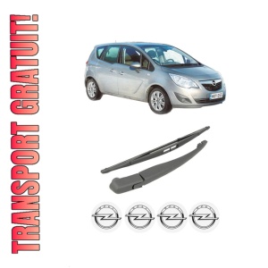 Set brat stergator spate cu lamela pentru OPEL MERIVA B MPV (S10) din 2010-2017, pentru spate, din cauciuc siliconat rezistent, 4 stickere auto OPEL