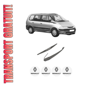 Set brat stergator spate cu lamela pentru RENAULT ESPACE III (JE0_) din 1996-2002, pentru spate, din cauciuc siliconat rezistent, 4 stickere auto RENAULT