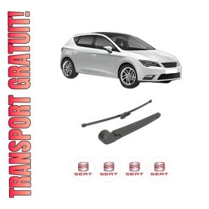 Set brat stergator spate cu lamela pentru SEAT LEON (5F1) din 2012-2020, pentru spate, din cauciuc siliconat rezistent, 4 stickere auto SEAT