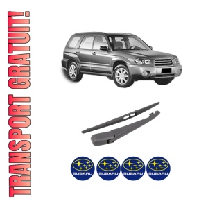 Set brat stergator spate cu lamela pentru SUBARU FORESTER (SG_) din 2002-2008, pentru spate, din cauciuc siliconat rezistent, 4 stickere auto SUBARU
