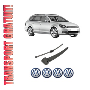 Set brat stergator spate cu lamela pentru Volkswagen GOLF VI Variant (AJ5) din 2009-2013, pentru spate, din cauciuc siliconat rezistent, 4 stickere auto Volkswagen