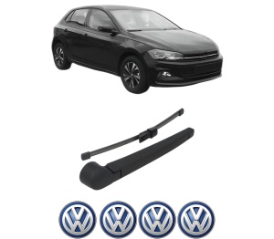 Set brat stergator spate cu lamela pentru Volkswagen POLO VI (AW1, BZ1, AE1) din 2021, pentru spate, din cauciuc siliconat rezistent, 4 stickere auto Volkswagen v102