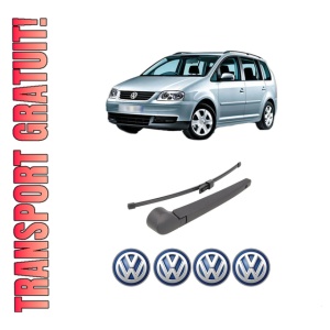 Set brat stergator spate cu lamela pentru Volkswagen TOURAN (1T3) din 2010-2015, pentru spate, din cauciuc siliconat rezistent, 4 stickere auto Volkswagen