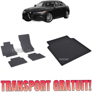 Set Covorase Auto Si Tavita Portbagaj ALFA ROMEO GIULIA din 06.2016 - 2019, caroserie sedan, 4X4