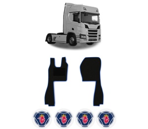 Set covorase Camion Tir SCANIA R II din 2016-2024, Auto, 4x Stickere auto cu SCANIA