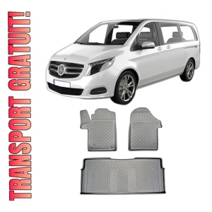 Set covorase MERCEDES V-CLASS W447, din 06.2014 - Prezent, covorase tavita, caroserie VAN AL 3-LEA rand exclus, compatibile cu autoturismul MERCEDES V-CLASS W447, ARISTAR