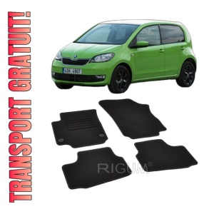 Set covorase mocheta Skoda Citigo, 2011-2019, din mocheta, compatibile cu autoturismul Skoda Citigo