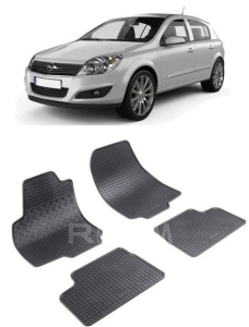 Set covorase Opel Astra H Hatchback 2004 - 12.2014 si 4 stickere rotunde Opel accesorii pentru autoturismul tau - masina v4562