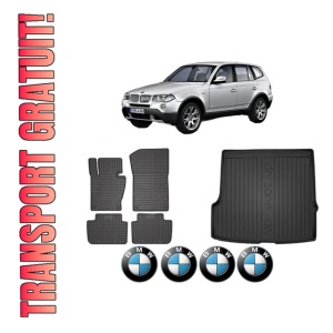 Set Covorase Presuri Auto Si Tavita Portbagaj BMW Seria X3 (E83) din 2003-2011 BMW