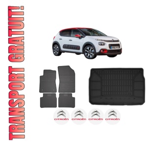 Set Covorase Presuri Auto Si Tavita Portbagaj CITROEN C3 III (SX) din 2016-2018 CITROEN