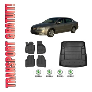 Set Covorase Presuri Auto Si Tavita Portbagaj SKODA SUPERB II Estate (3T5) din 2009-2015 SKODA