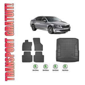 Set Covorase Presuri Auto Si Tavita Portbagaj SKODA SUPERB III (3V3) din 2015-2024 SKODA
