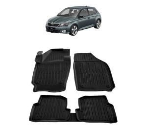 Set covorase presuri SKODA FABIA III NJ din 2014-2021, auto, din cauciuc thermoplastic - Img 2