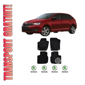 Set Covorase Presuri SKODA RAPID Spaceback (NH1) din 2012-2019, Auto, Material Textil Mocheta, SKODA