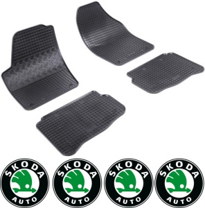 Set covorase Skoda Fabia I Combi 2000 - 2007 si 4 stickere rotunde Skoda accesorii pentru autoturismul tau - masina v4410
