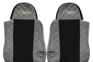 Set Huse Scaune Camion Tir DAF CF 65 din 2001-2013, Auto, Model ELEGANCE Q, Culoare Gri, 4x Stickere auto cu DAF - Img 4