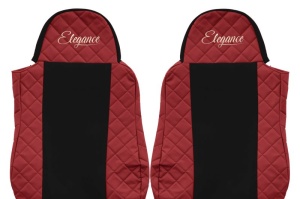 Set Huse Scaune Camion Tir DAF CF 65 din 2001-2013, Auto, Model ELEGANCE Q, Culoare Rosu, 4x Stickere auto cu DAF - Img 4