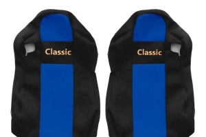 Set Huse Scaune Camion Tir Iveco S-WAY din 2019-2023, Auto, Model CLASSIC, Culoare Albastru, 4x Stickere auto cu Iveco - Img 3