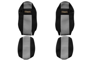Set Huse Scaune Camion Tir MAN ACTROS MP4 / MP5 din 2011-2024, Auto, Model CLASSIC, Culoare Gri, 4x Stickere auto cu MAN - Img 2