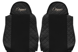 Set Huse Scaune Camion Tir MAN TGM I din 2005-2023, Auto, Model ELEGANCE Q, Culoare Negru, 4x Stickere auto cu MAN - Img 4