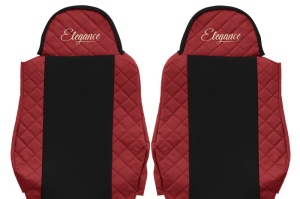 Set Huse Scaune Camion Tir MAN TGX I din 2006-2021, Auto, Model ELEGANCE Q, Culoare Rosu, 4x Stickere auto cu MAN - Img 4
